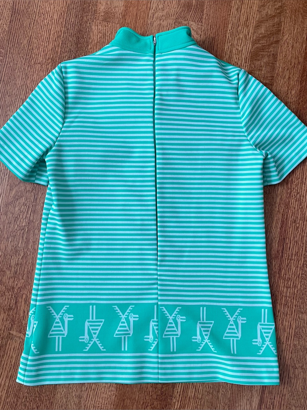 Vintage 70s Marty Gutmacher Knit Pantsuit Green White Lounge Disco Retro M? - Picture 9 of 16